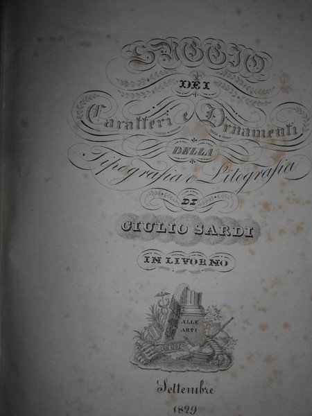 SAGGIO DEI CARATTERI E ORNAMENTI DELLA TIPOGRAFIA E LITOGRAFIA DI …