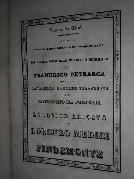 SAGGIO DEI CARATTERI E ORNAMENTI DELLA TIPOGRAFIA E LITOGRAFIA DI …
