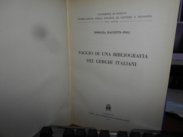 SAGGIO DI UNA BIBLIOGRAFIA DEI GERGHI ITALIANI