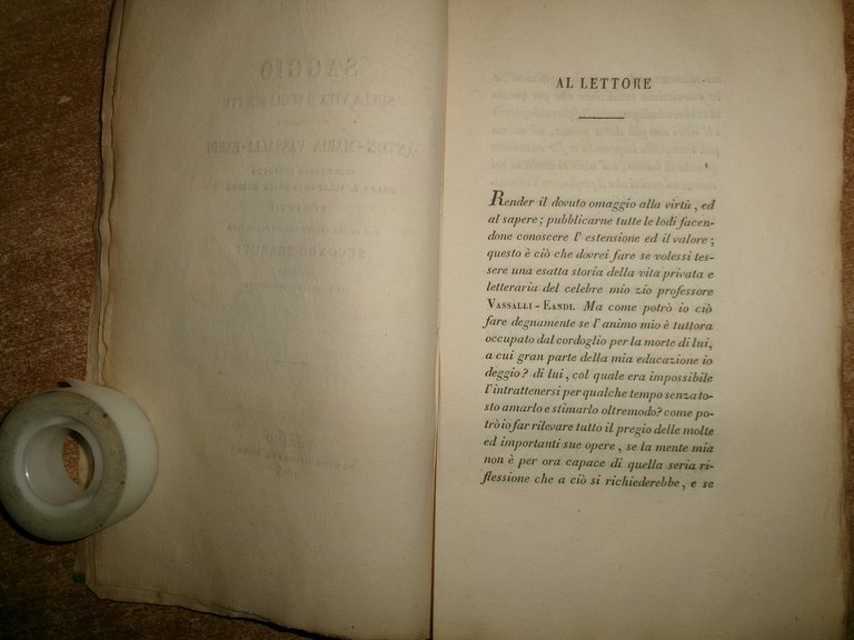 Saggio sulla vita e gli scritti del Professore Anton-Maria Vassalli …