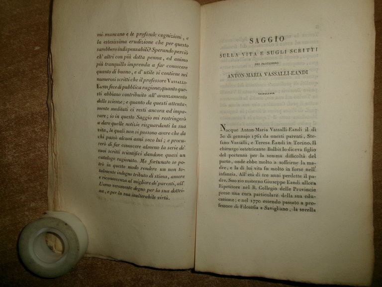 Saggio sulla vita e gli scritti del Professore Anton-Maria Vassalli …