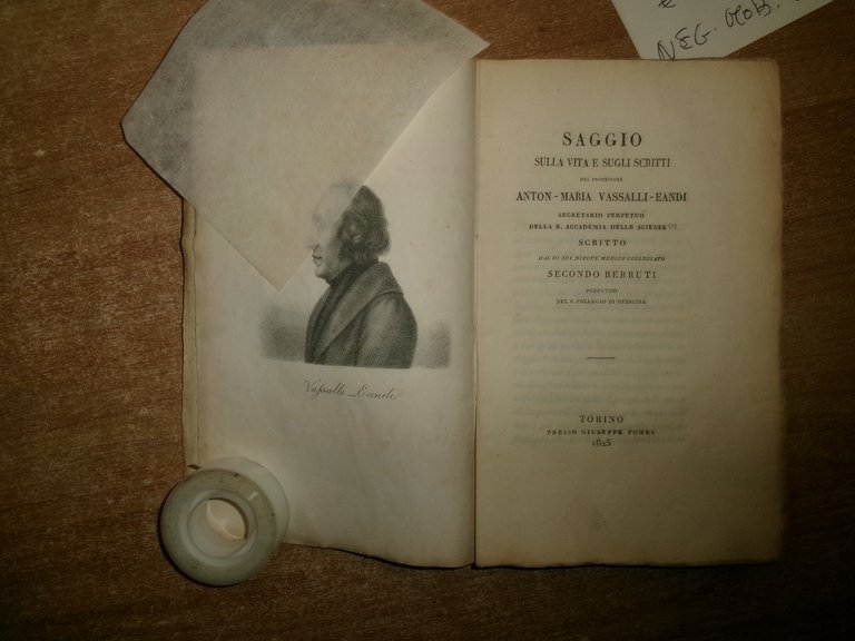 Saggio sulla vita e gli scritti del Professore Anton-Maria Vassalli …