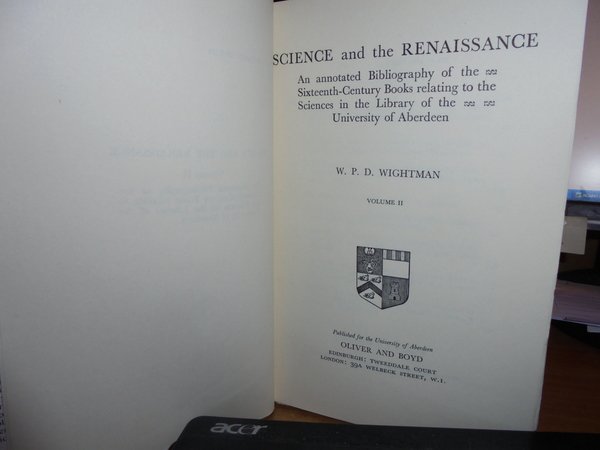 SCIENCE and the RENAISSANCE. An Introduction to te Study of …