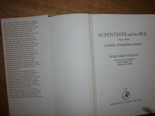 SCIENTIST and the SEA 1650-1900 a Study of Marine Science