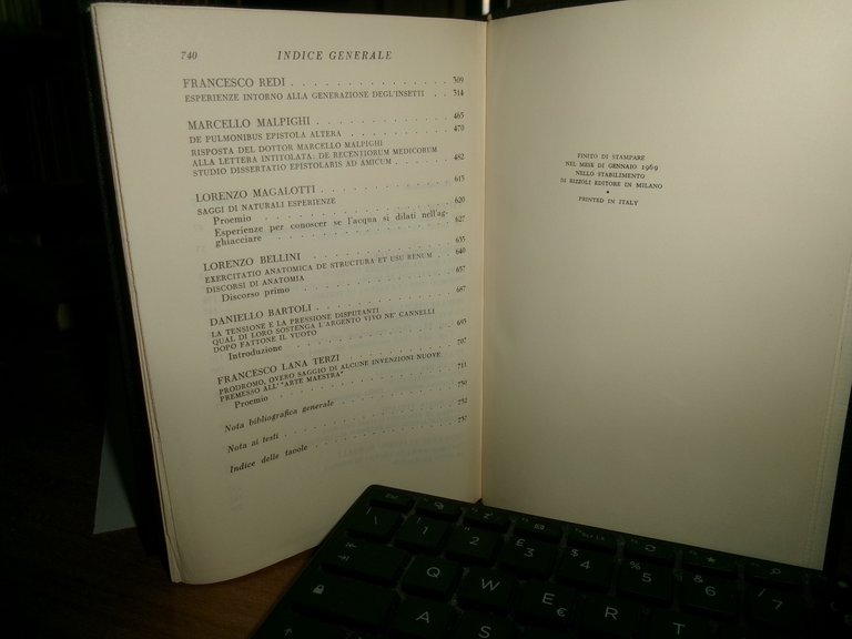 SCIENZIATI DEL SEICENTO. A cura di Maria Luisa Altieri Biagi …