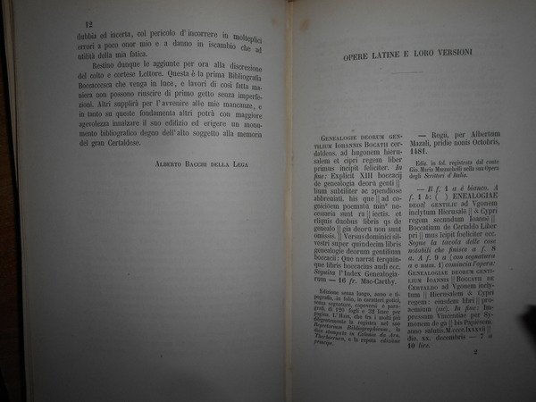 Serie delle edizioni delle Opere di Giovanni Boccacci latine, volgari, …