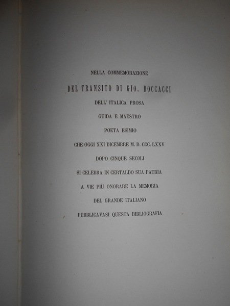 Serie delle edizioni delle Opere di Giovanni Boccacci latine, volgari, …