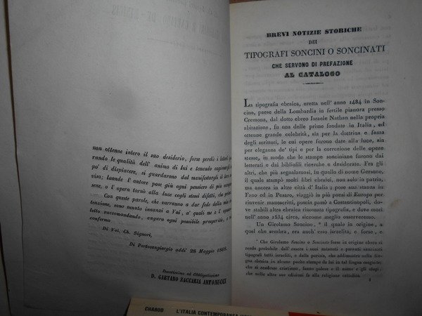 SERIE DI OPERE EBRAICHE IMPRESSE DAI CELEBRI TIPOGRAFI SONCINI FRA …