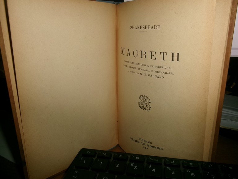 SHAKESPEARE. MACBETH - Firenze, Le Monnier, 1929