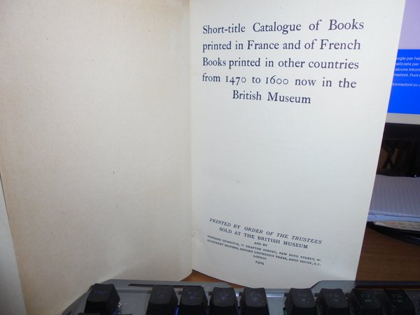 Short-title Catalogue of Books printed in France and of French …