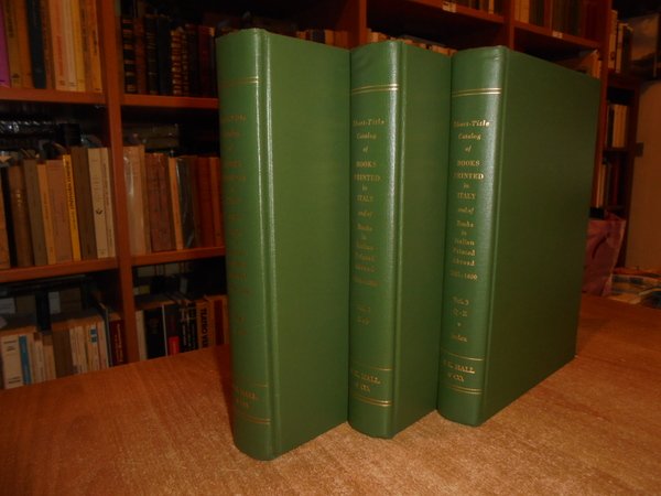 SHORT-TITLE CATALOGUE OF BOOKS PRINTED IN ITALY AND OF BOOKS …