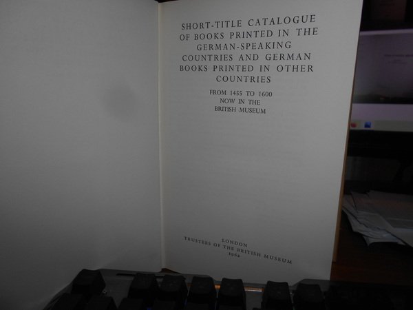 Short-Title Catalogue of Books Printed in The German-Speaking countries and …