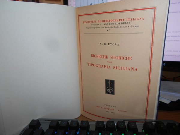 (Sicilia) RICERCHE STORICHE sulla TIPOGRAFIA SICILIANA
