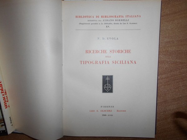 (Sicilia) RICERCHE STORICHE sulla TIPOGRAFIA SICILIANA