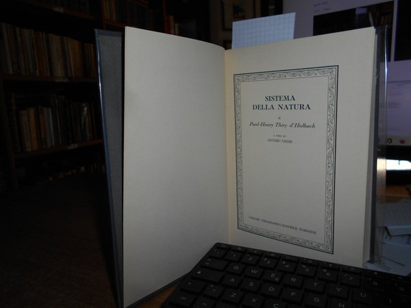 Sistema della Natura - d' HOLBACH - Classici della Filosofia …