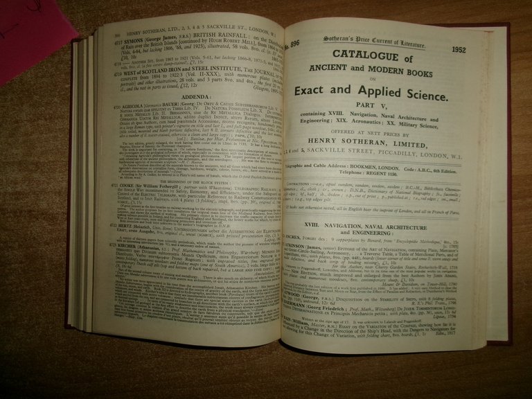 SOTHERAN'S. Bibliotheca CHEMICO-MATHEMATICA catalogue of works...THIRD SUPPLEMENT