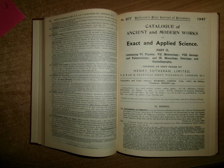 SOTHERAN'S. Bibliotheca CHEMICO-MATHEMATICA catalogue of works...THIRD SUPPLEMENT