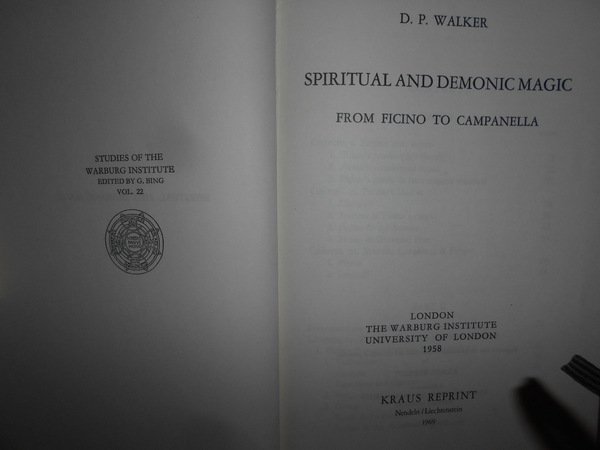 SPIRITUAL AND DEMONIC MAGIC from FICINO to CAMPANELLA