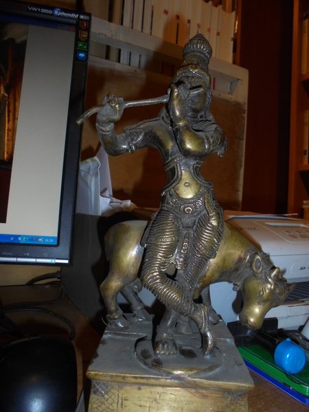 (Statuetta) Antica Statua Indiana in bronzo