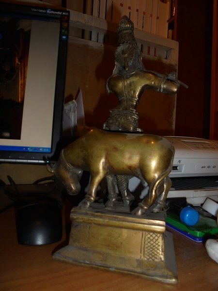 (Statuetta) Antica Statua Indiana in bronzo