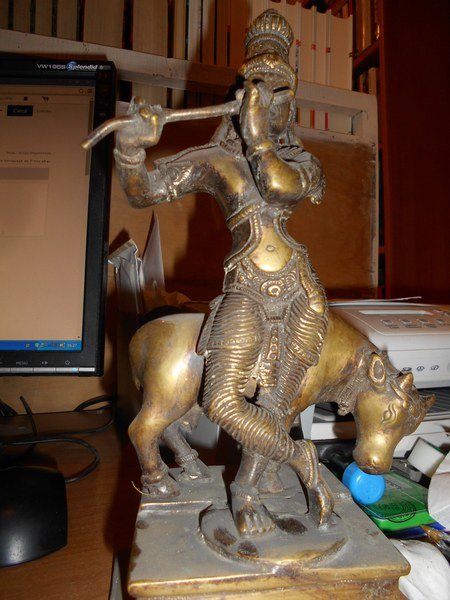 (Statuetta) Antica Statua Indiana in bronzo