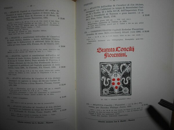 Statuts, constitutions, lois d'Italie catalogue CXXXVIII