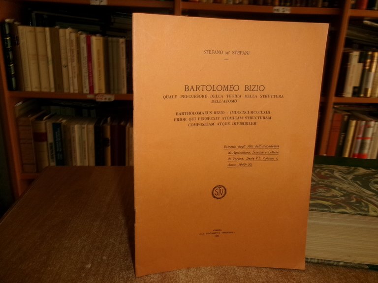 STEFANO De' STEFANI. BARTOLOMEO BIZIO quale precursore della teoria della...1951 | Immagine Gallery 3