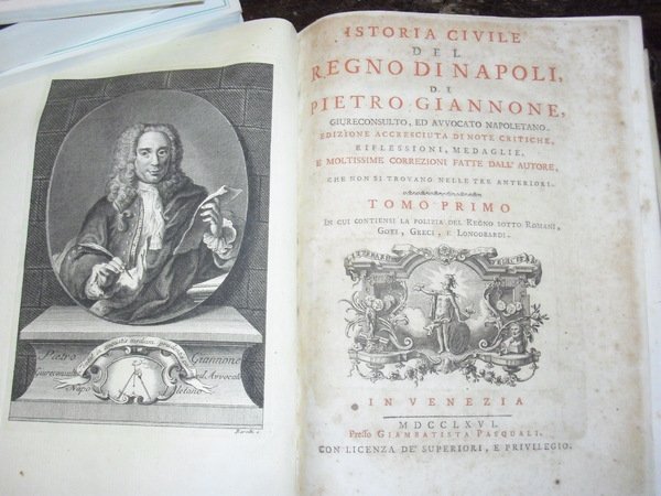 STORIA CIVILE DEL REGNO DI NAPOLI. VENEZIA, GIAMBATTISTA PASQUALI. 1766 …