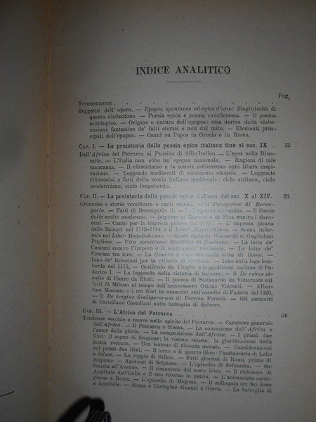 Storia dei Generi Letterari Italiani. Il Poema Epico e Mitologico