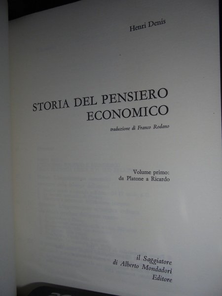 Storia del pensiero economico