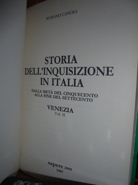 Storia dell' inquisizione in Italia dalla metà del cinquecento alla …