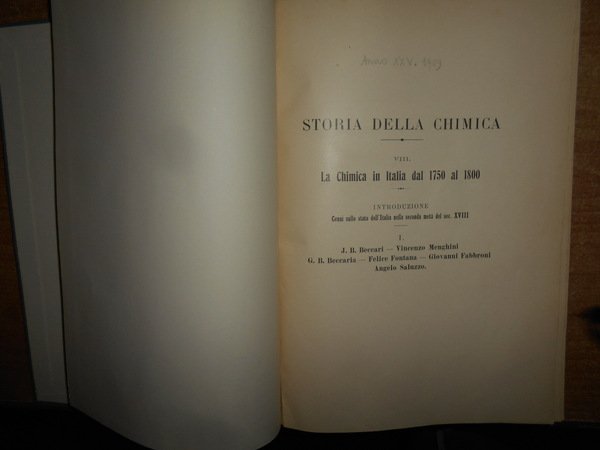 STORIA DELLA CHIMICA. ICILIO GUARESCHI