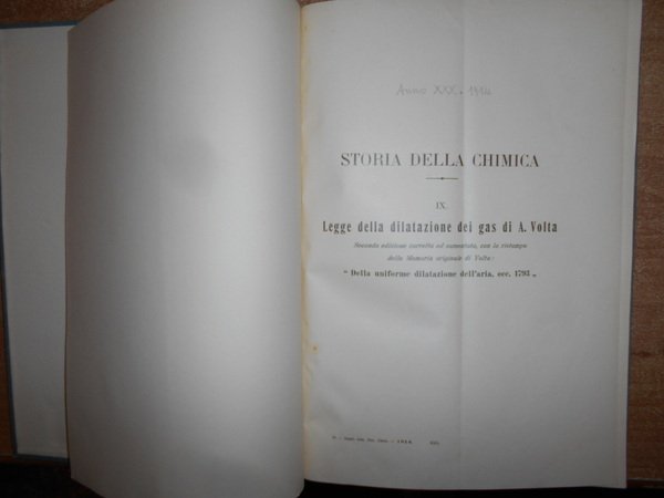 STORIA DELLA CHIMICA. ICILIO GUARESCHI