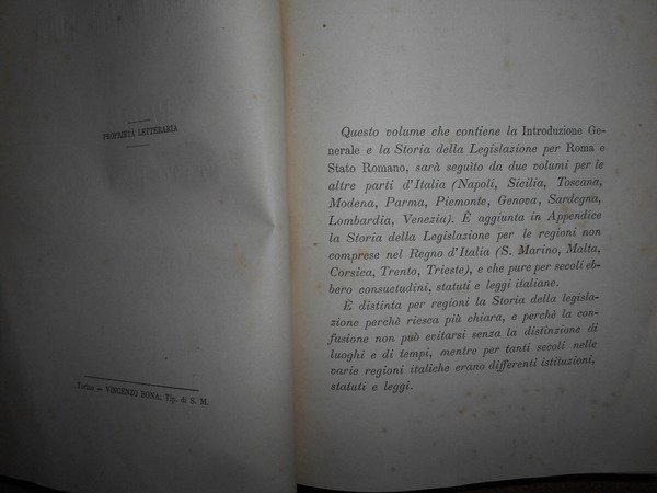 Storia della legislazione italiana. I. Roma e Stato romano