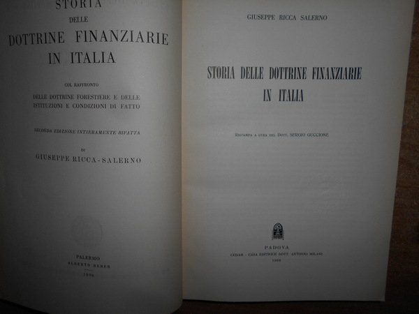 STORIA DELLE DOTTRINE FINANZIARIE IN ITALIA