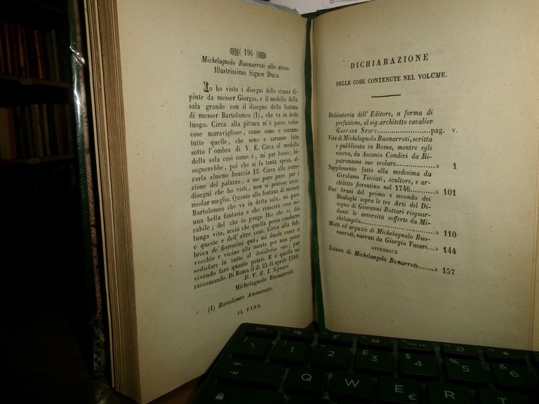 Storia di Michelangelo Bonarroti pittore scultore e architetto fiorentino