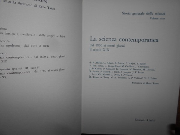 STORIA GENERALE DELLE SCIENZE