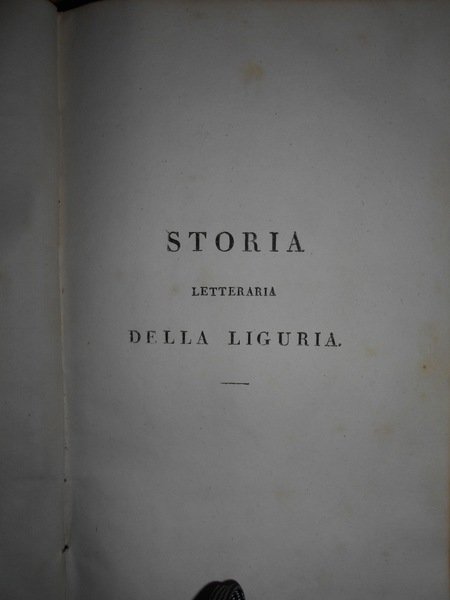 Storia letteraria della Liguria