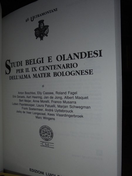 Studi Belgi e Olandesi per il IX centenario dell' Alma …