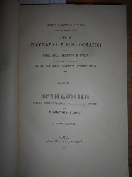 STUDI BIOGRAFICI E BIBLIOGRAFICI SULLA STORIA DELLA GEOGRAFIA IN ITALIA …