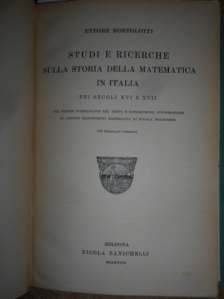 Studi e ricerche sulla Storia della Matematica in Italia