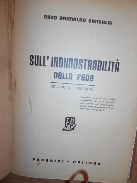 Sull' indimostrabilità della fede