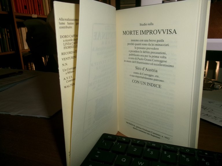 Sulla morte improvvisa. PAOLO GRASSI. A cura di Spalato Signorelli... …