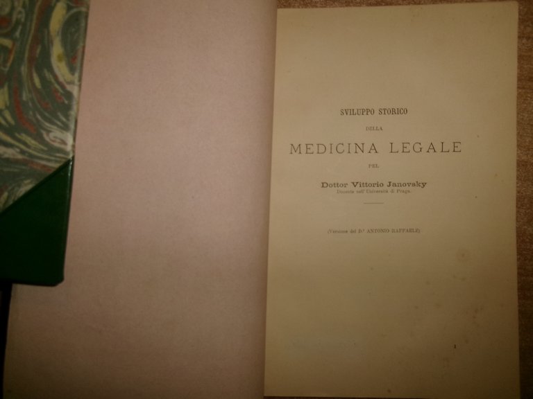Sviluppo storico della MEDICINA LEGALE pel Dottor VITTORIO JANOVSKY