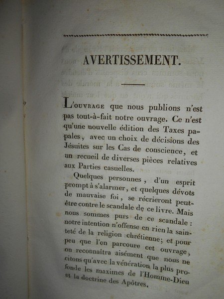 TAXES des Parties Casuelles de la Botique du Pape. Rédigées …