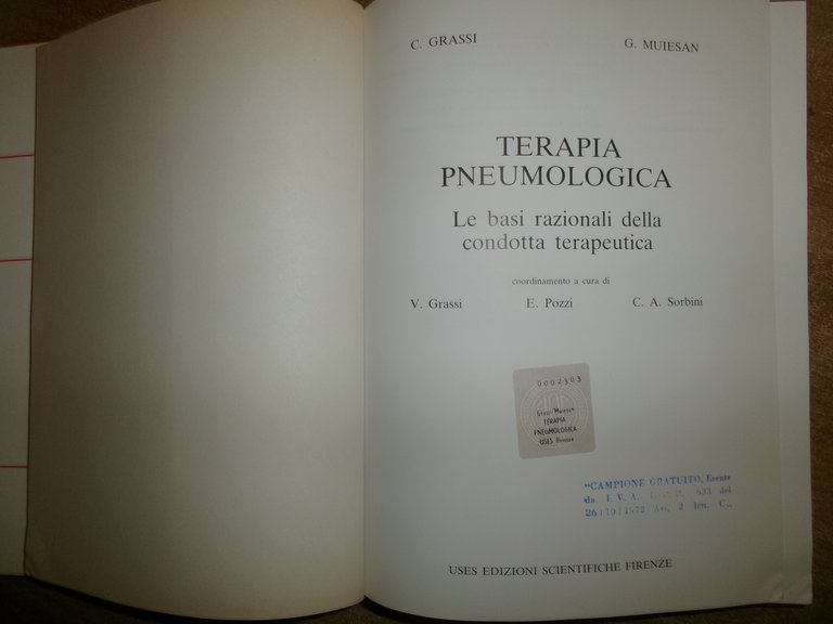 TERAPIA PNEUMOLOGICA. C. GRASSI - G. MUIESAN 1987