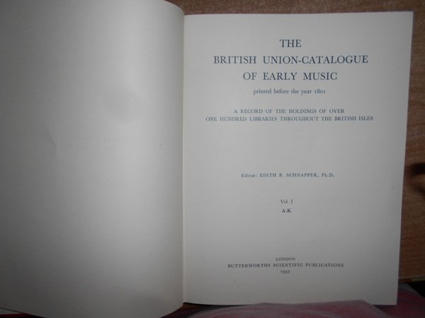 The British Union-Catalogue Of Early Music Printed Before The Year …