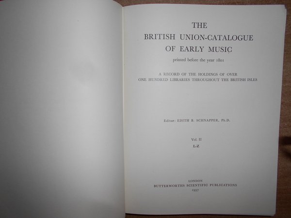 The British Union-Catalogue Of Early Music Printed Before The Year …