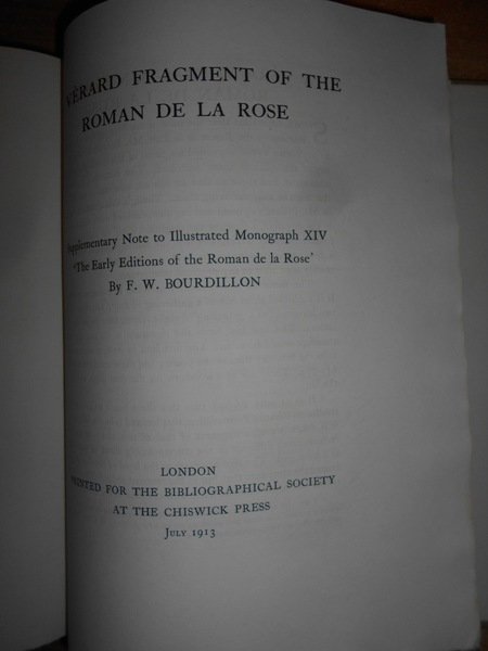 The Early Editions of THE ROMAN DE LA ROSE + …