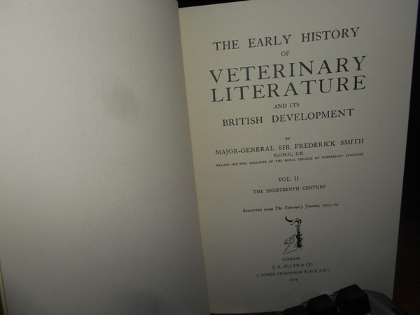 The Early History of VETERINARY LITERATURE and its British Development